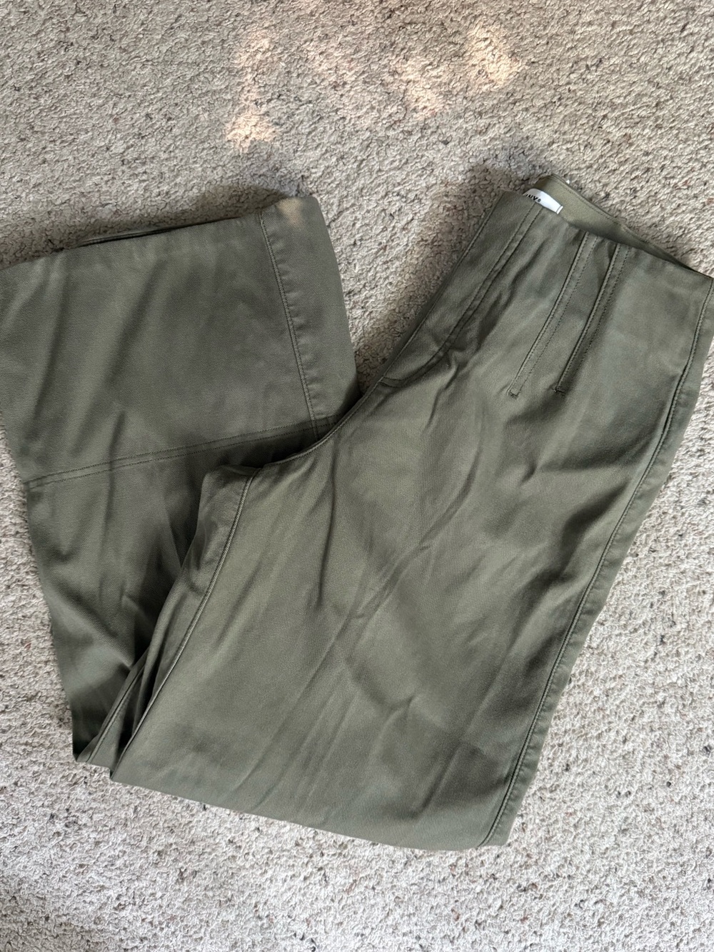 SPANX Stretch Twill Olive Wide Leg Pants
